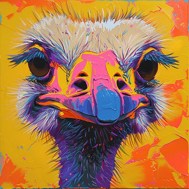 Abstract Ostrich Canvas